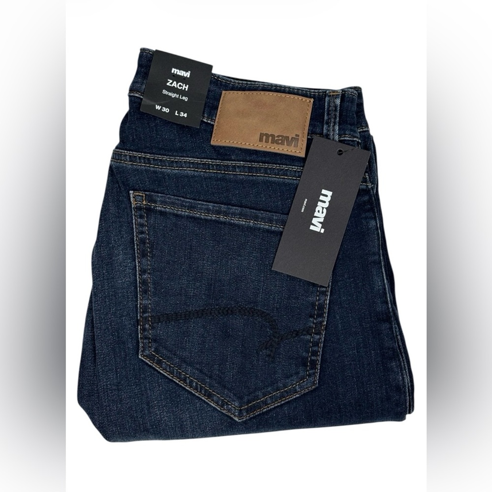 Mavi Zach Straight Leg Men’s Jeans 30 X34 Dark Denim Five Pocket New